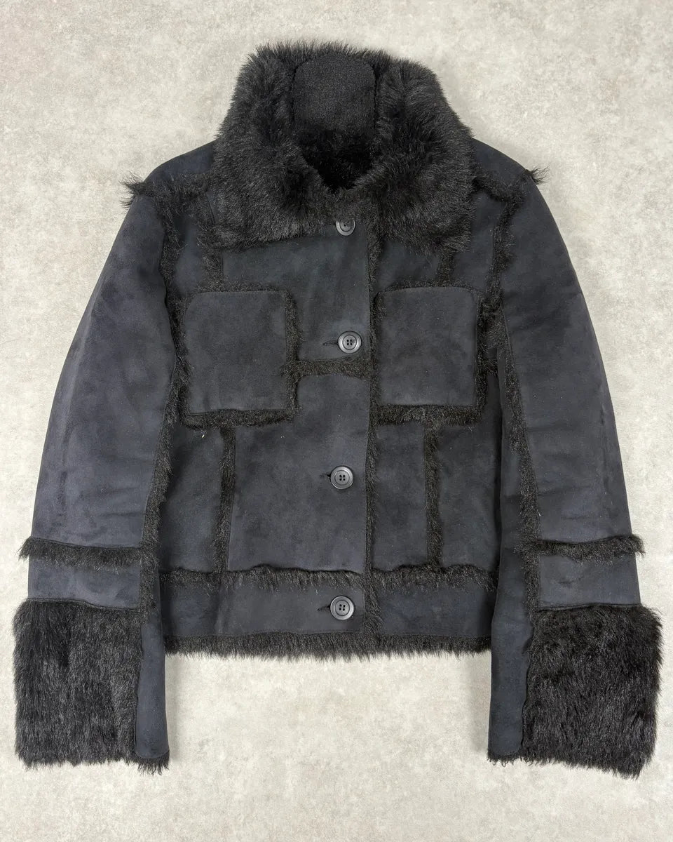 2000s Balmain Black Faux Fur Classy Jacket lsTKXoz 0