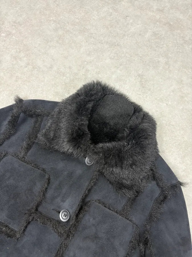 2000s Balmain Black Faux Fur Classy Jacket lsTKXoz 4