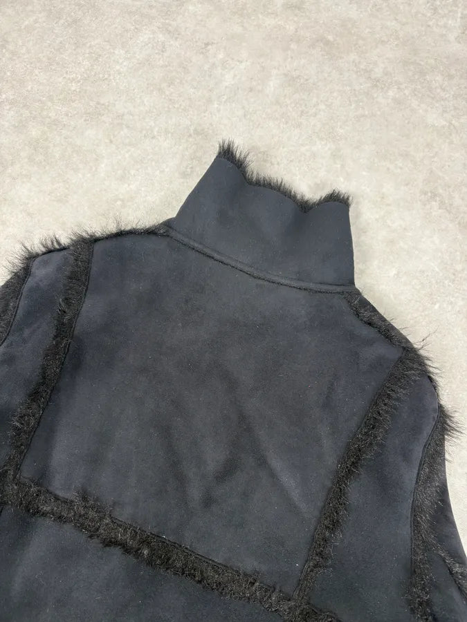 2000s Balmain Black Faux Fur Classy Jacket lsTKXoz 6