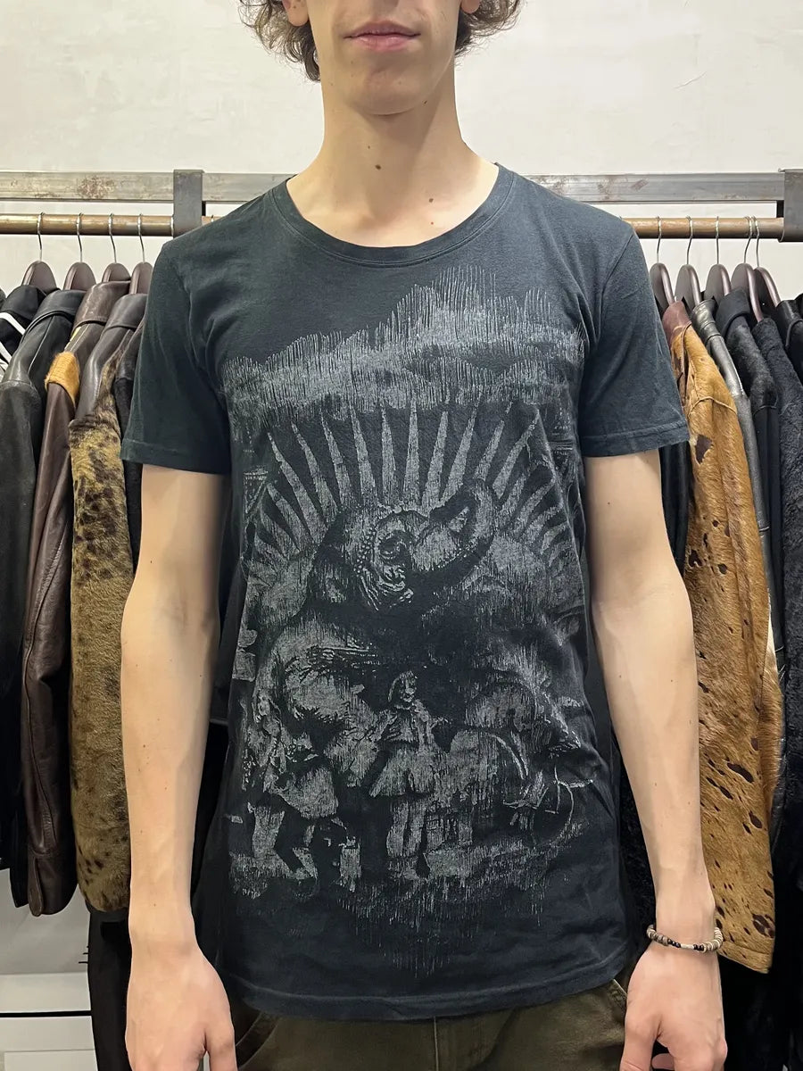 2000s Balmain Black Graphic Elephant T-Shirt ctSypDA 2