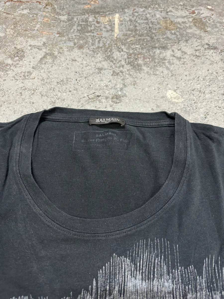 2000s Balmain Black Graphic Elephant T-Shirt ctSypDA 4