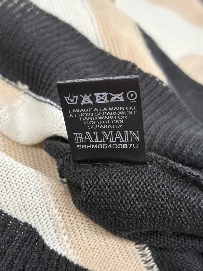 SS2016 Balmain Black Union Jack Wool Distressed Sweater HXYFzUW 10
