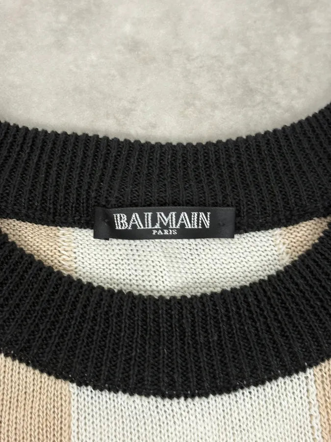 SS2016 Balmain Black Union Jack Wool Distressed Sweater HXYFzUW 9
