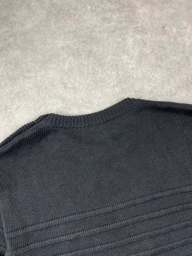 AW2018 Balmain Black Faded Wool Buttoned Signature Ribbed Sweater iHrgFjO 5