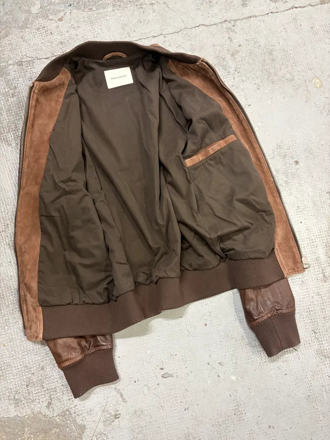 2000s Pierre Balmain Brown Suede Bomber Jacket ApmZBZf 6