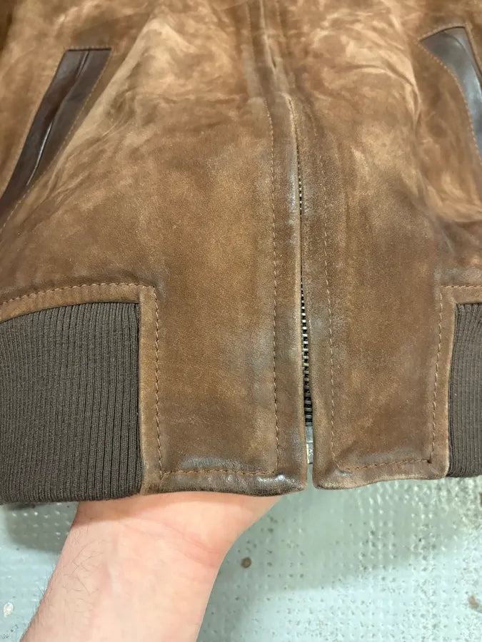 2000s Pierre Balmain Brown Suede Bomber Jacket ApmZBZf 8