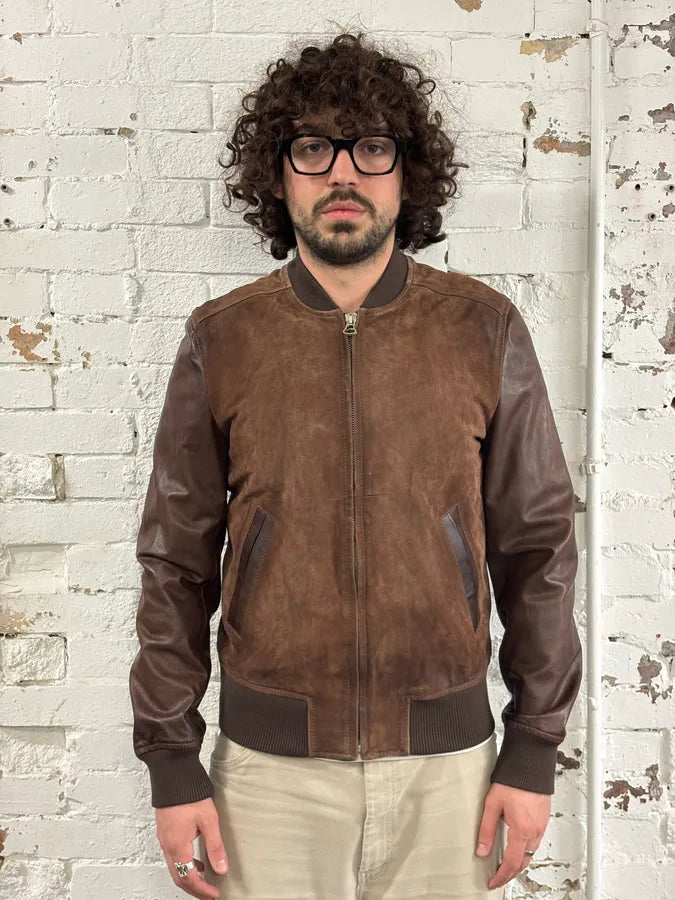 2000s Pierre Balmain Brown Suede Bomber Jacket ApmZBZf 3