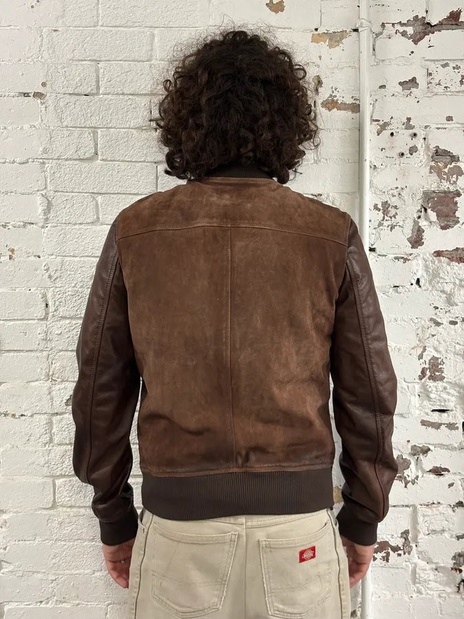 2000s Pierre Balmain Brown Suede Bomber Jacket ApmZBZf 4