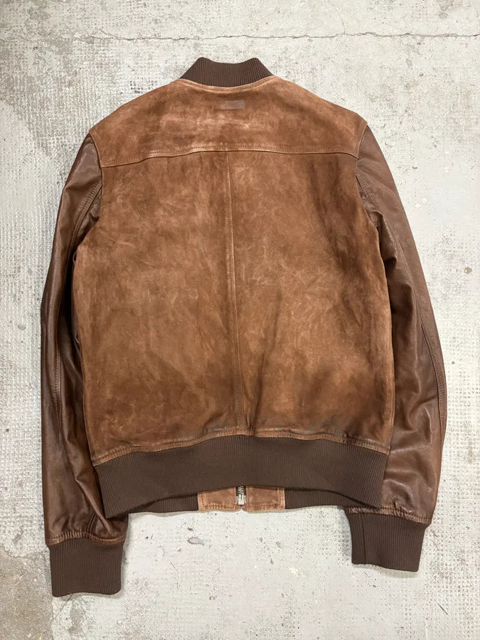 2000s Pierre Balmain Brown Suede Bomber Jacket ApmZBZf 1