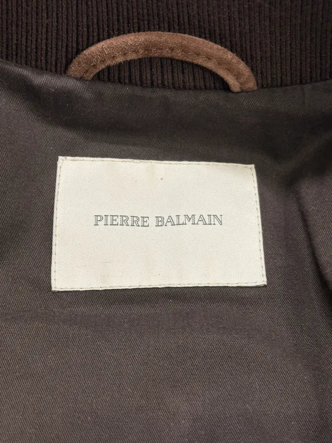 2000s Pierre Balmain Brown Suede Bomber Jacket ApmZBZf 9