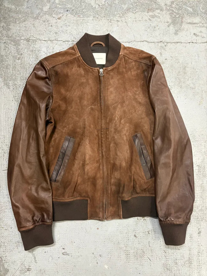 2000s Pierre Balmain Brown Suede Bomber Jacket ApmZBZf 0