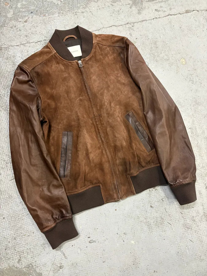 2000s Pierre Balmain Brown Suede Bomber Jacket ApmZBZf 2