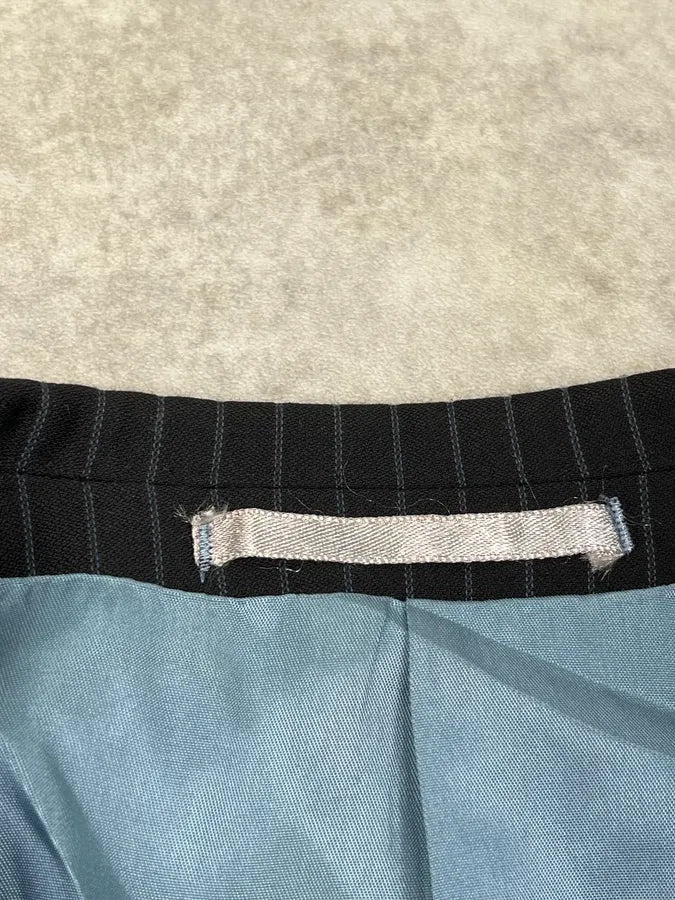 2000s Balmain Dark Wool Pinstriped Suit Jacket HLMYkkT 9
