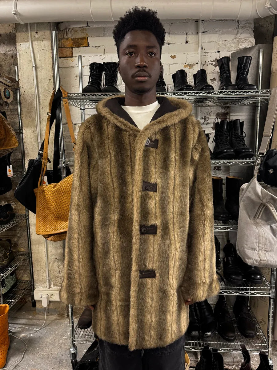 2000s Balmain Fake Fur Reversible Long Coat RVuhOaJ 0