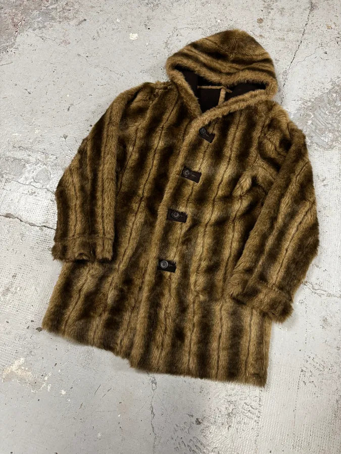 2000s Balmain Fake Fur Reversible Long Coat RVuhOaJ 5