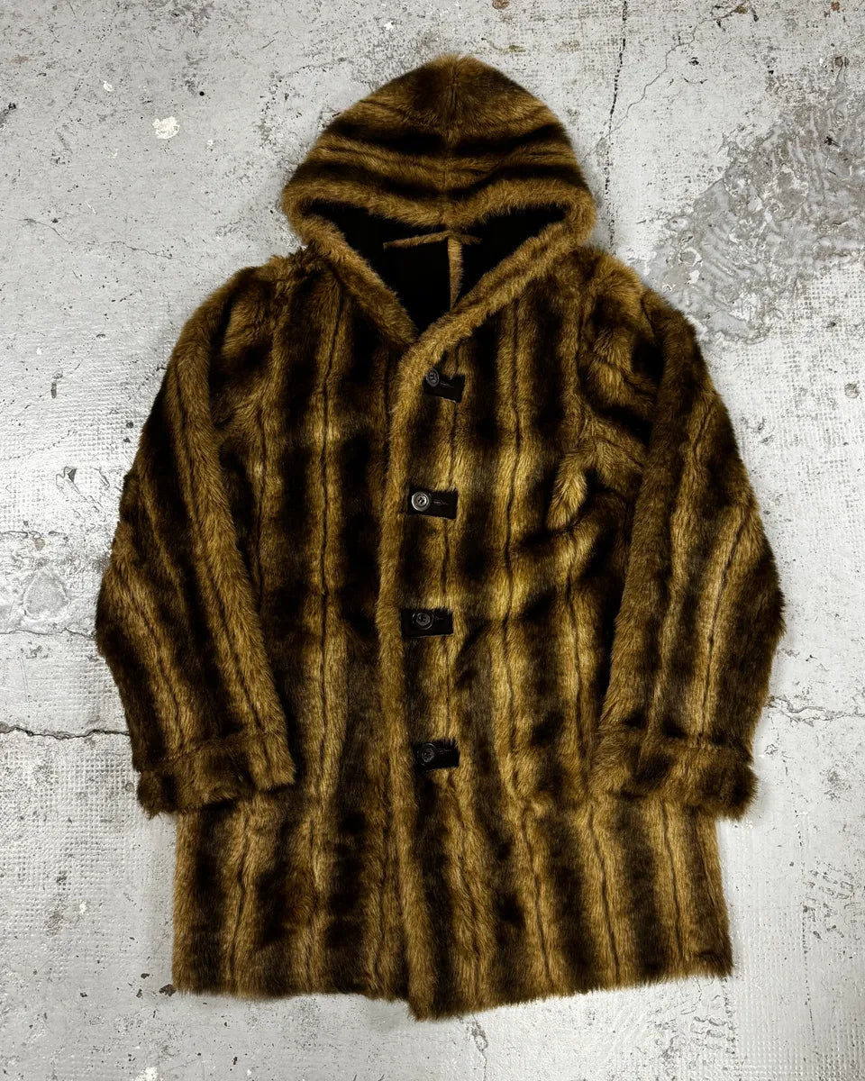 2000s Balmain Fake Fur Reversible Long Coat RVuhOaJ 2