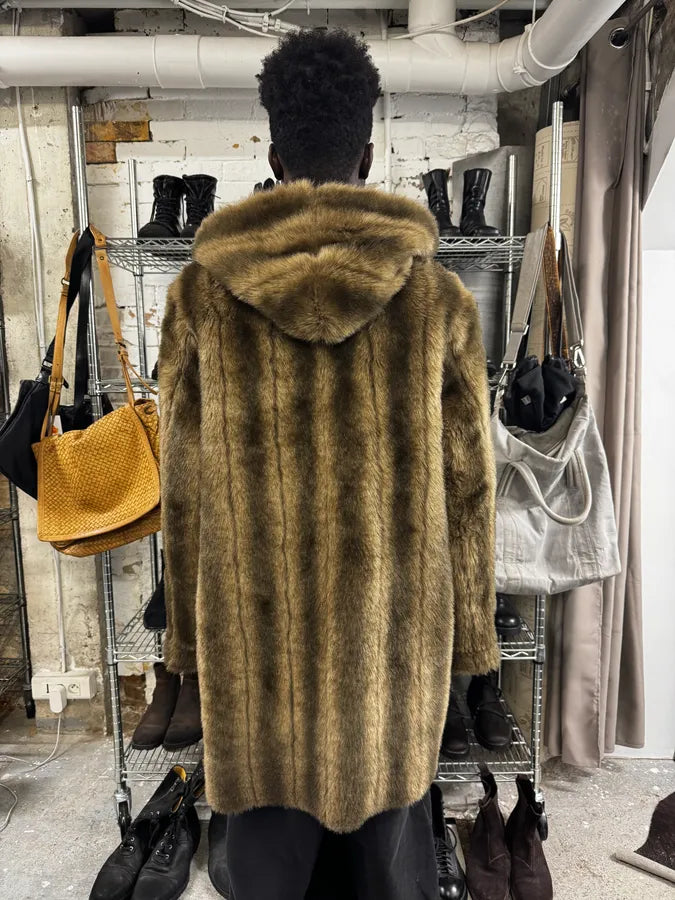 2000s Balmain Fake Fur Reversible Long Coat RVuhOaJ 1