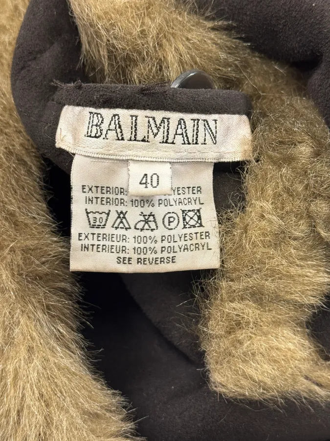 2000s Balmain Fake Fur Reversible Long Coat RVuhOaJ 11