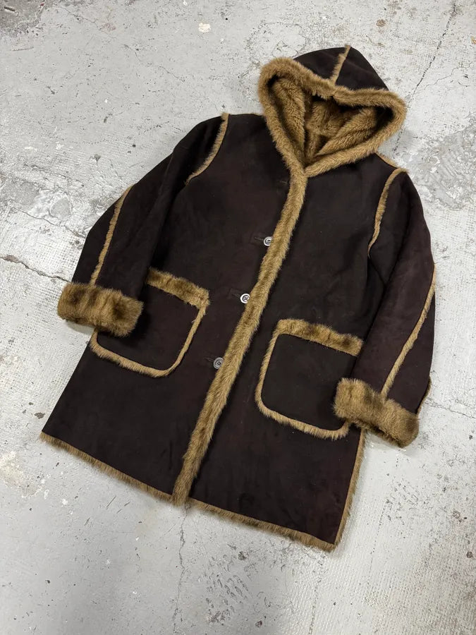 2000s Balmain Fake Fur Reversible Long Coat RVuhOaJ 4