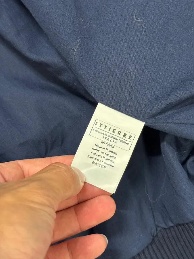 2000s Balmain Full Zip Sleeves Navy Leather Bomber Jacket xnzVeVX 9