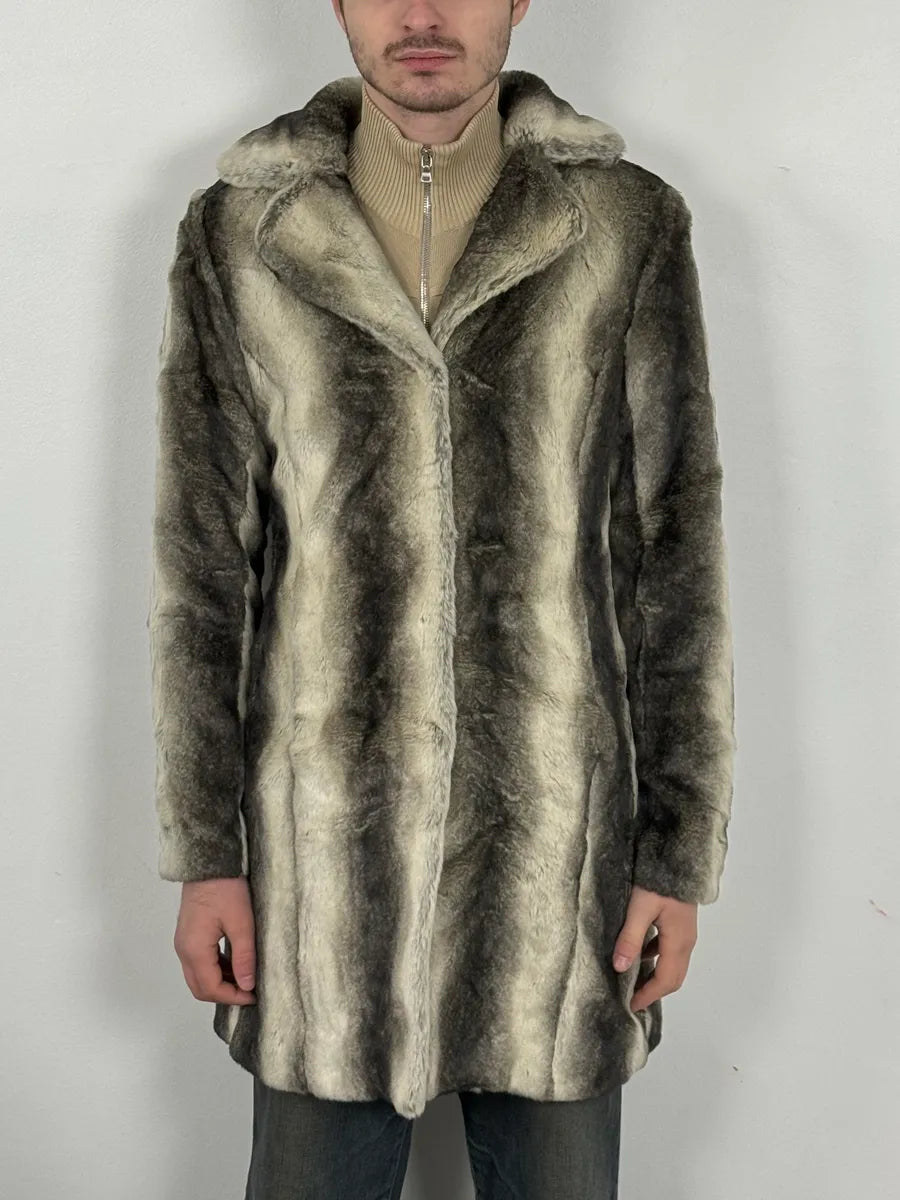 2000s Balmain Gradient Sand Long Fur Coat AyEiynH 1