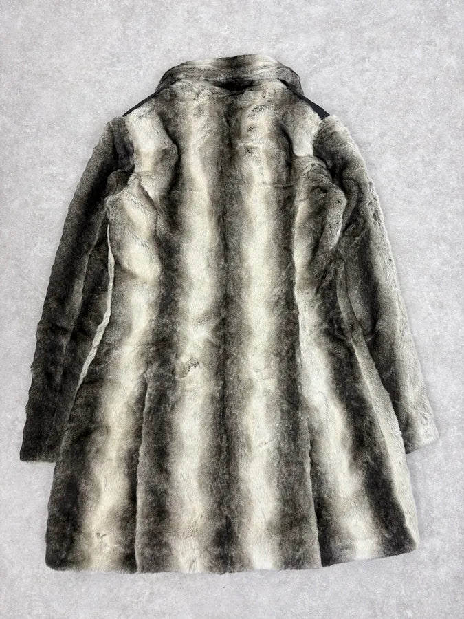 2000s Balmain Gradient Sand Long Fur Coat AyEiynH 5
