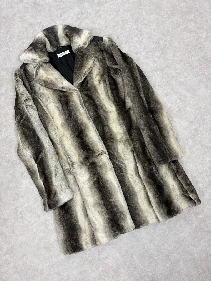 2000s Balmain Gradient Sand Long Fur Coat AyEiynH 3