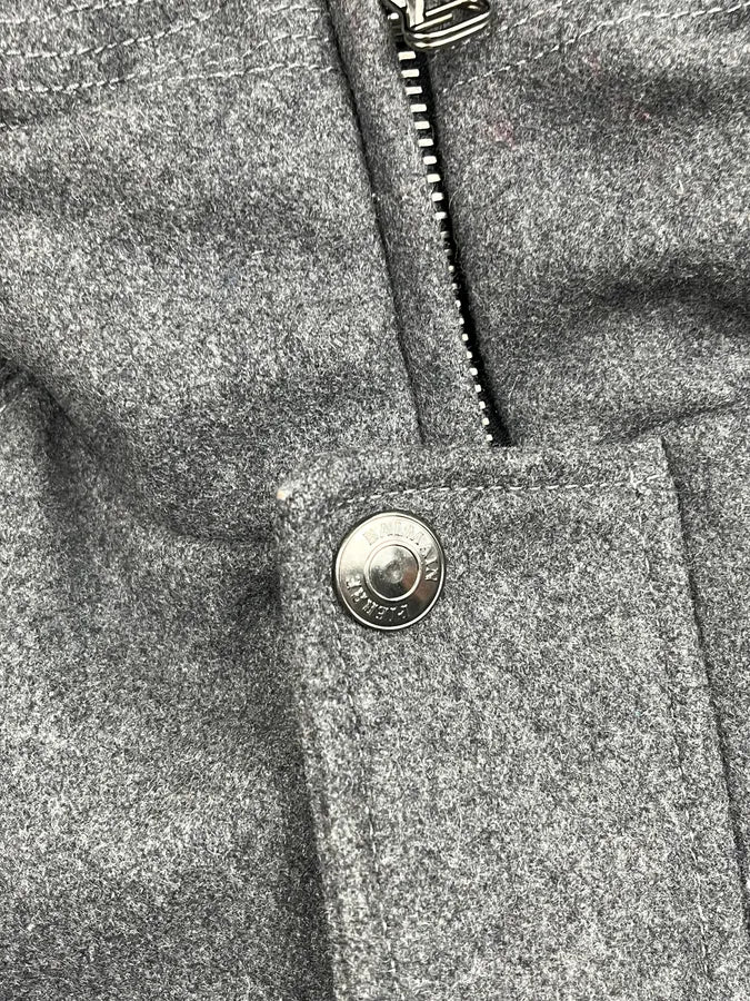 AW2012 Balmain Grey Padded Lined Wool Hooded Jacket fMfMYzo 8