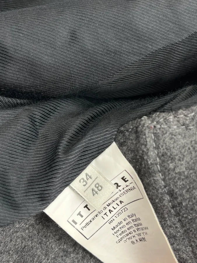 AW2012 Balmain Grey Padded Lined Wool Hooded Jacket fMfMYzo 10