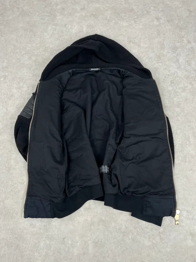2010s Balmain Hooded Hybrid Patchwork Zip Jacket FtuRmft 7