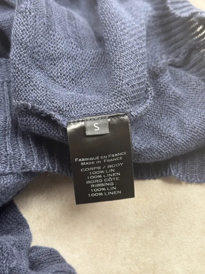 SS2017 Balmain Navy Distressed Buttoned Sweater dbBjJjt 8