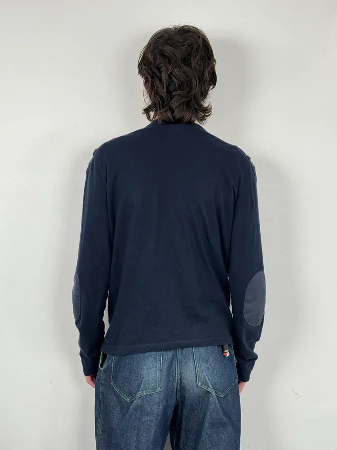 2000s Pierre Balmain Navy Patch Wool Cardigan KmZPIus 2