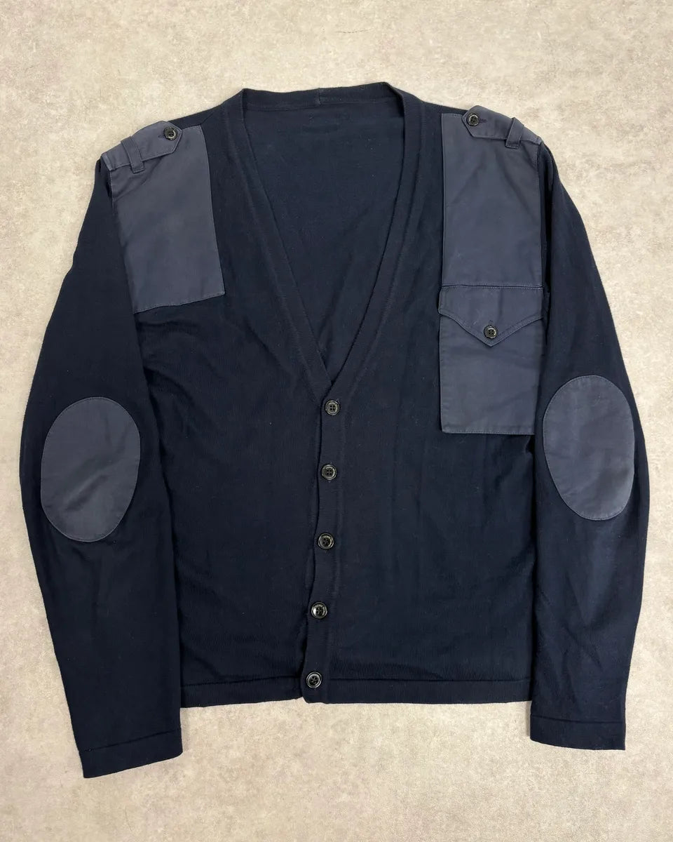 2000s Pierre Balmain Navy Patch Wool Cardigan KmZPIus 0