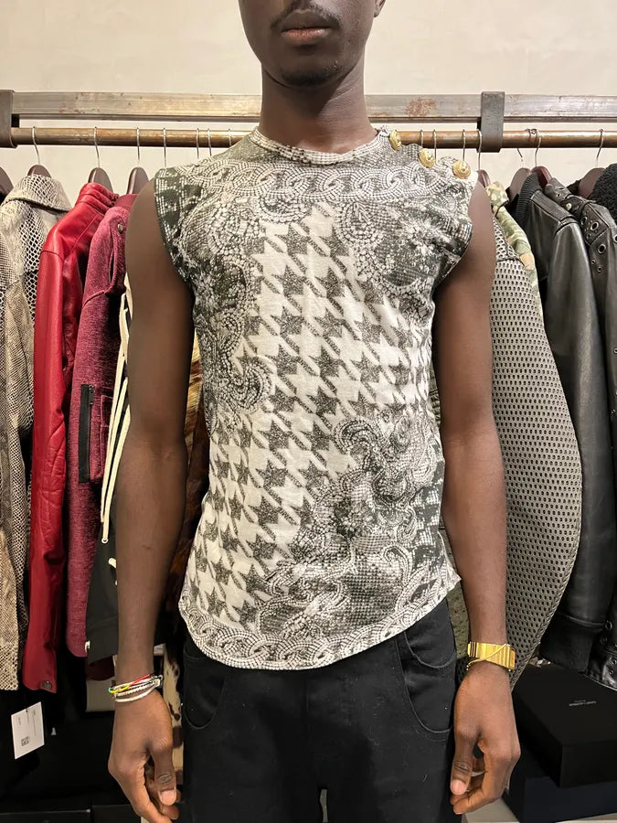 2000s Balmain Prestigious Grey Tank Top ARYOHvZ 0