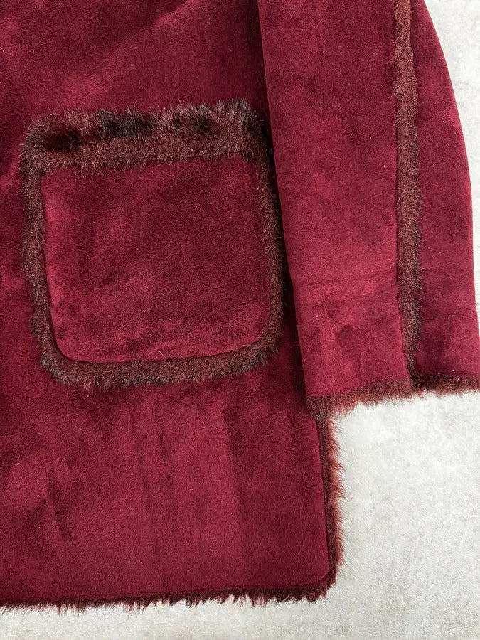 2000s Balmain Red Reversible Fur Coat cliBjyb 10