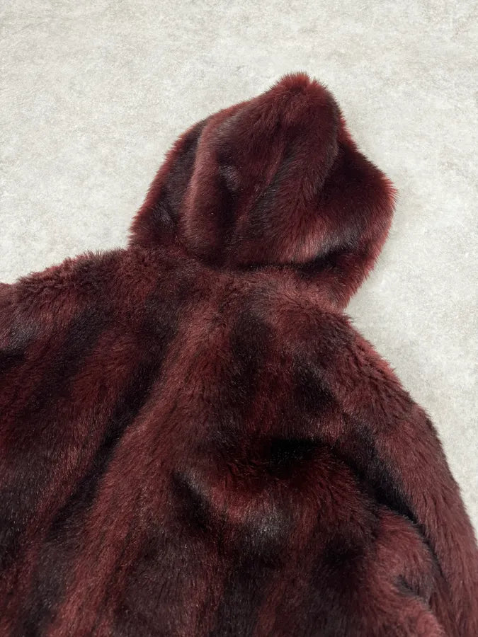 2000s Balmain Red Reversible Fur Coat cliBjyb 9