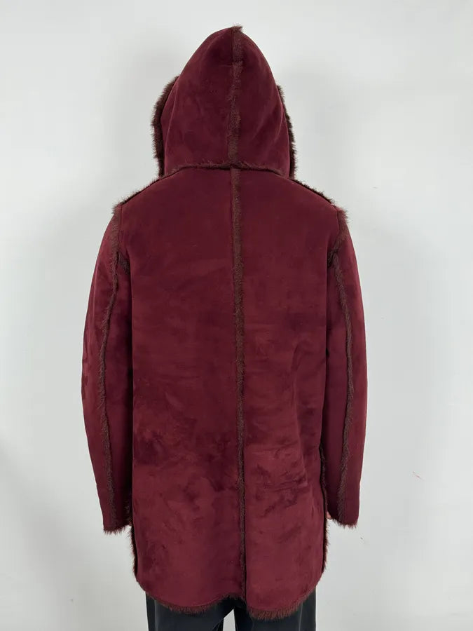 2000s Balmain Red Reversible Fur Coat cliBjyb 3