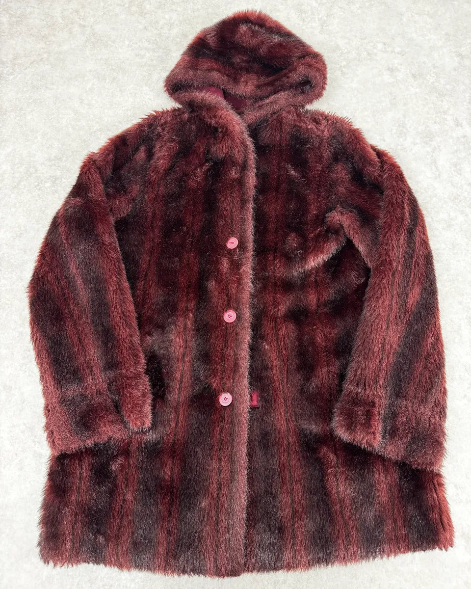 2000s Balmain Red Reversible Fur Coat cliBjyb 0