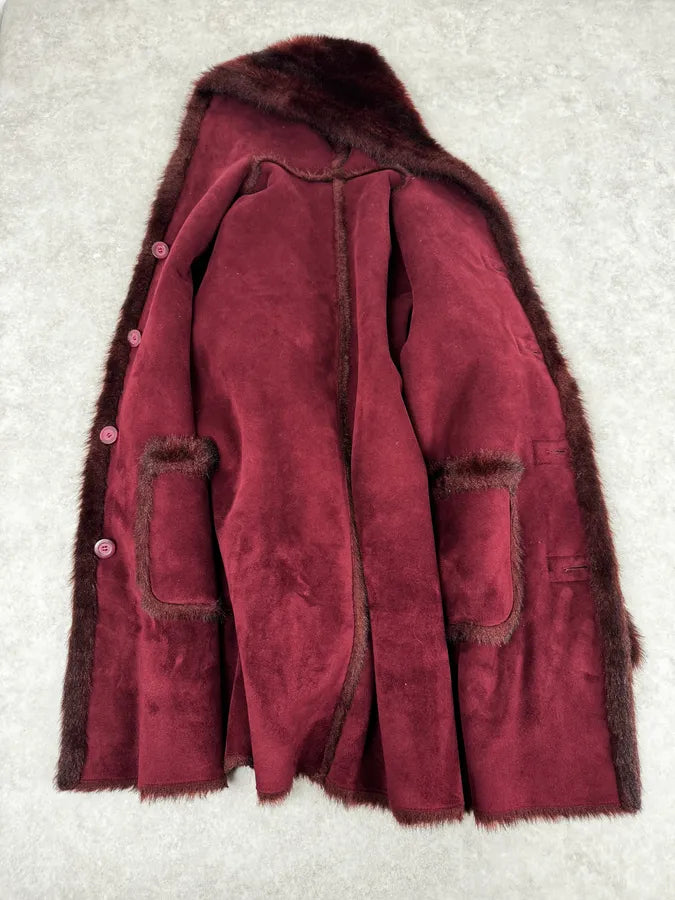 2000s Balmain Red Reversible Fur Coat cliBjyb 6