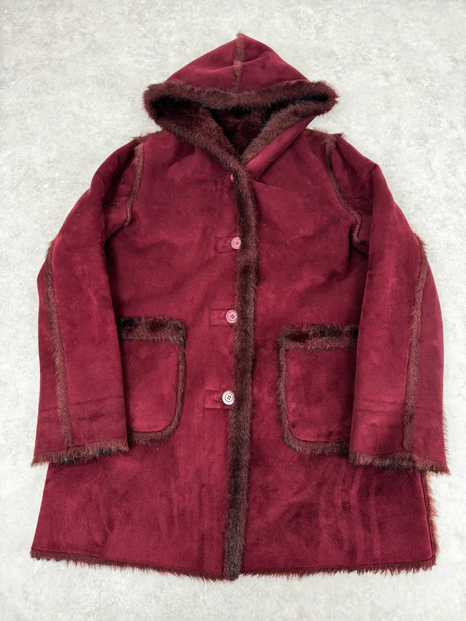 2000s Balmain Red Reversible Fur Coat cliBjyb 1