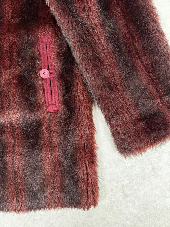 2000s Balmain Red Reversible Fur Coat cliBjyb 11