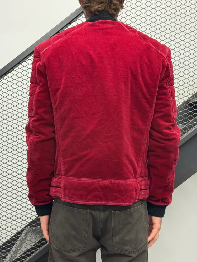 AW2016 Balmain Red Velvet Embroidered Bomber Jacket nukfPOC 2