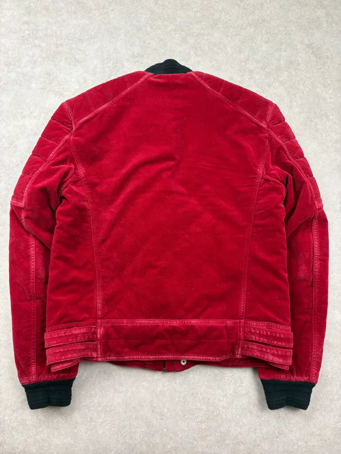 AW2016 Balmain Red Velvet Embroidered Bomber Jacket nukfPOC 5