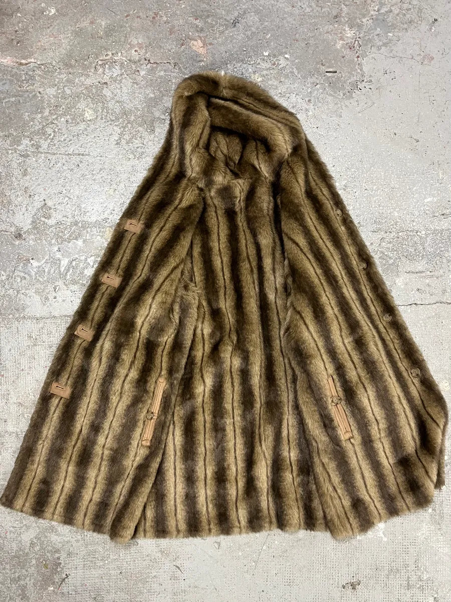 2000s Balmain Reversible Camel Leather Fake Fur Jacket (L) TefEABu 10