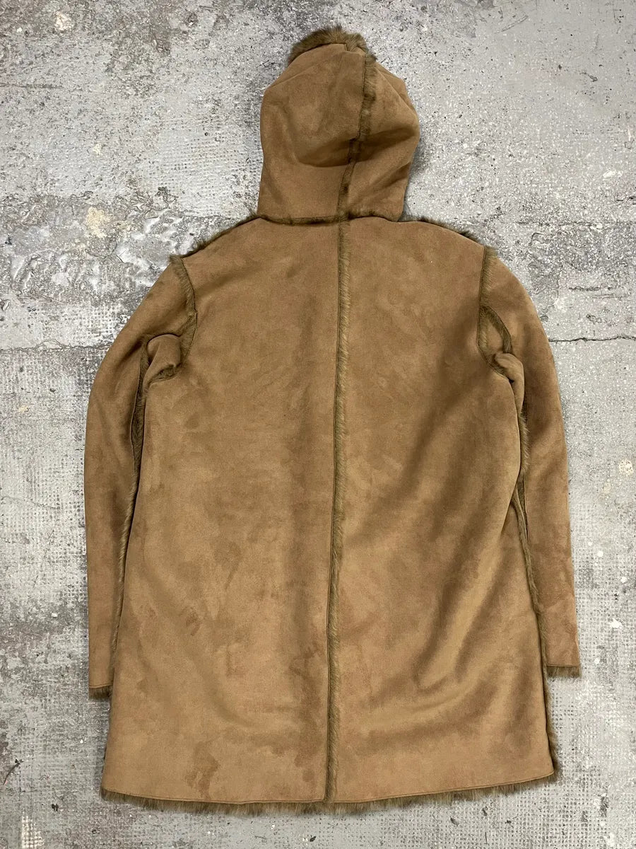 2000s Balmain Reversible Camel Leather Fake Fur Jacket (L) TefEABu 7