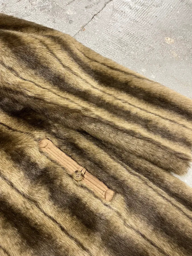 2000s Balmain Reversible Camel Leather Fake Fur Jacket (L) TefEABu 9