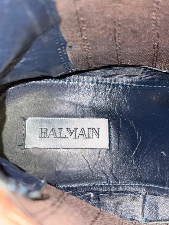 2000s Balmain Rust Brown Leather Ankle Boots LpvDihU 9