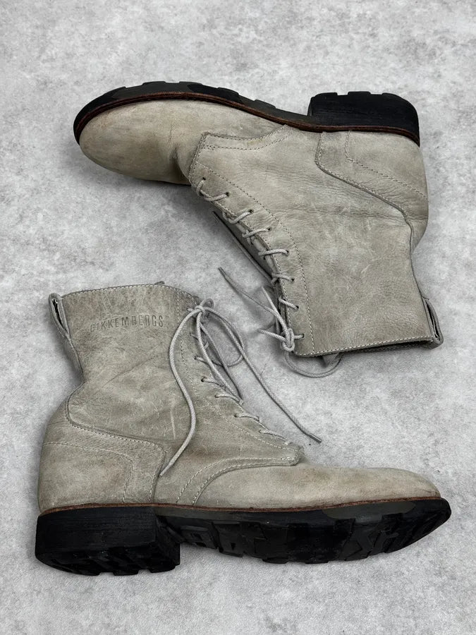 2000s Bikkembergs Grey Classy Leather Boots hEJfdHL 2