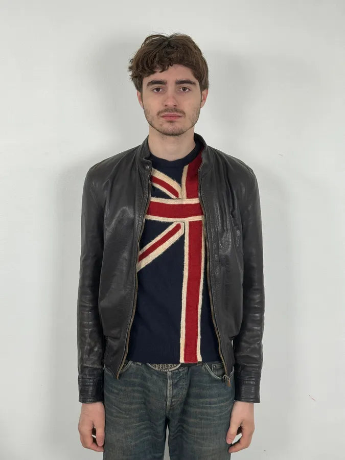 2000s Dirk Bikkembergs Minimalist Black Leather Jacket DJhFlmv 1