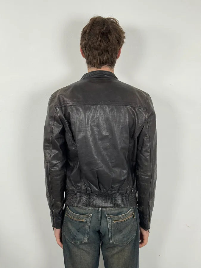 2000s Dirk Bikkembergs Minimalist Black Leather Jacket DJhFlmv 2
